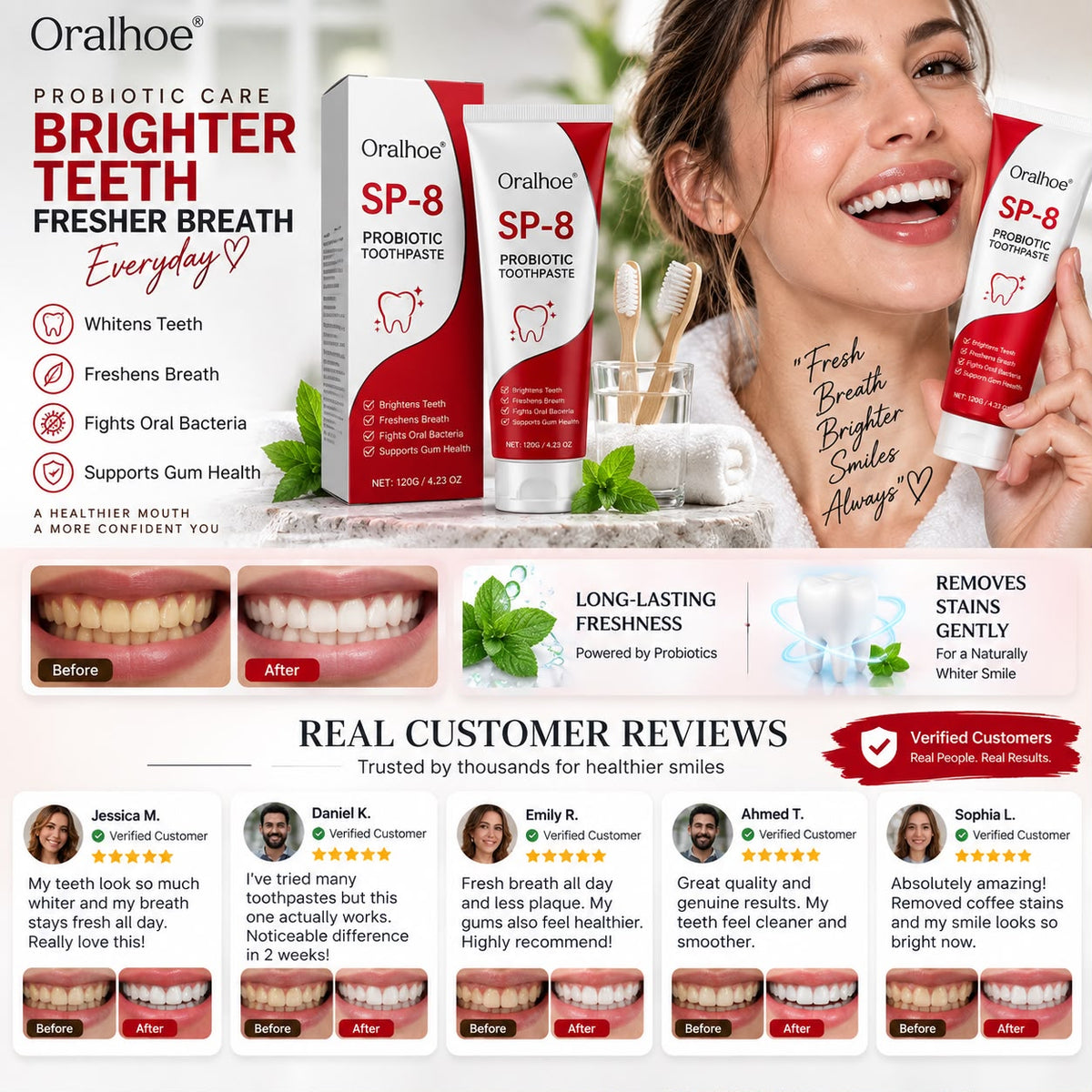 Probiotic Care for Brighter Teeth & Fresher Breath